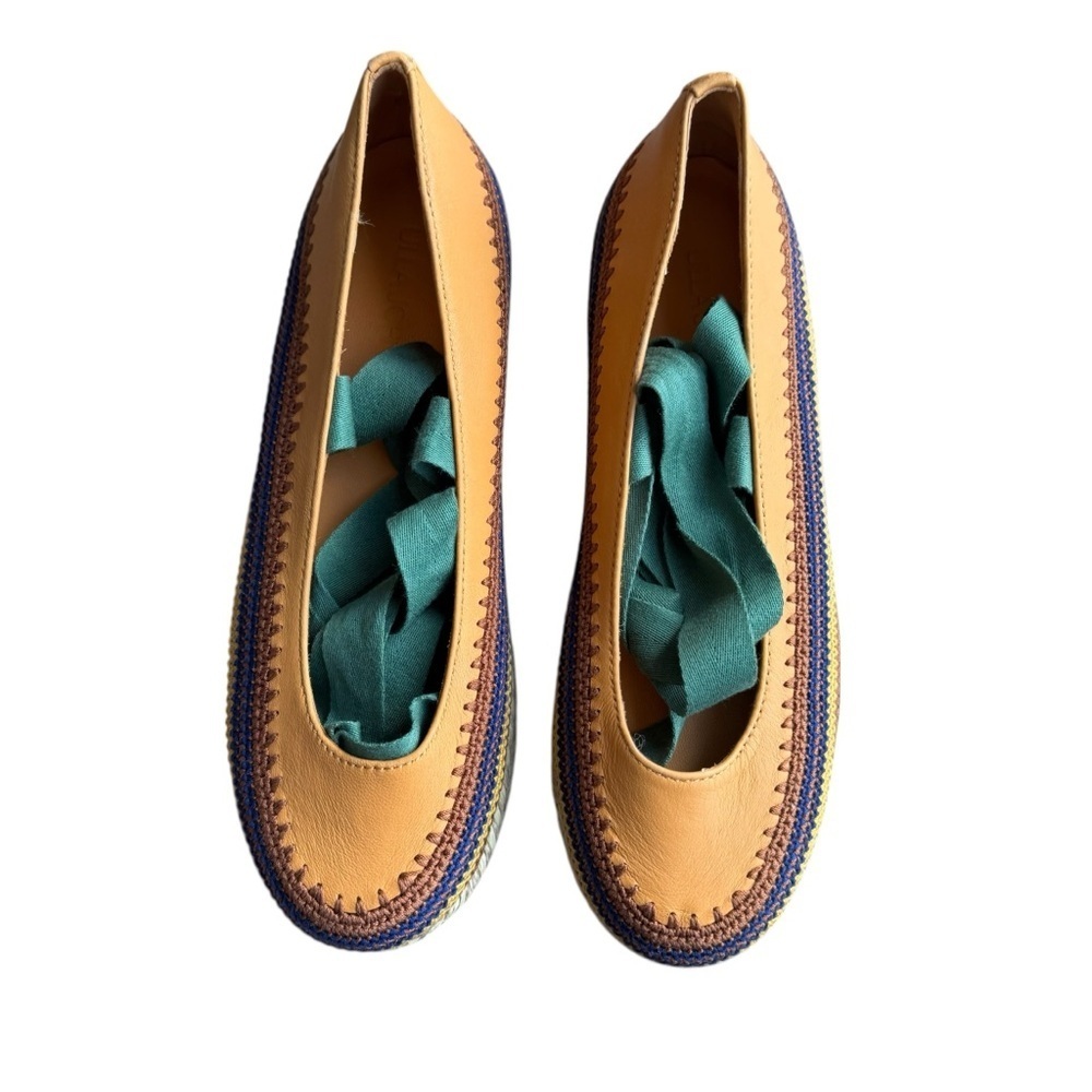 Ulla Johnson - Yelena Crochet Leather Flatform Espadrille Wrap Tie Shoes EU 36 - Picture 3 of 11